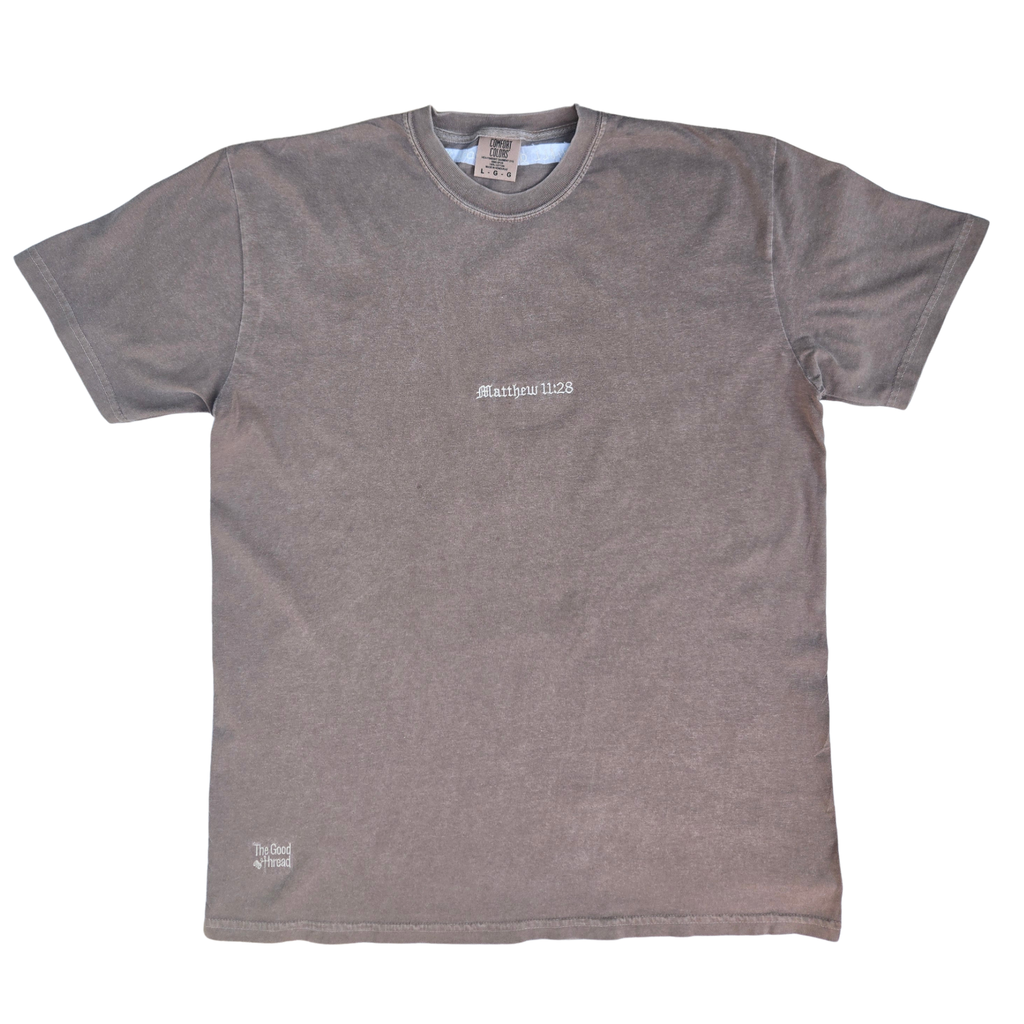 "Rest For Your Soul" Matthew 11:28 Embroidered Tee
