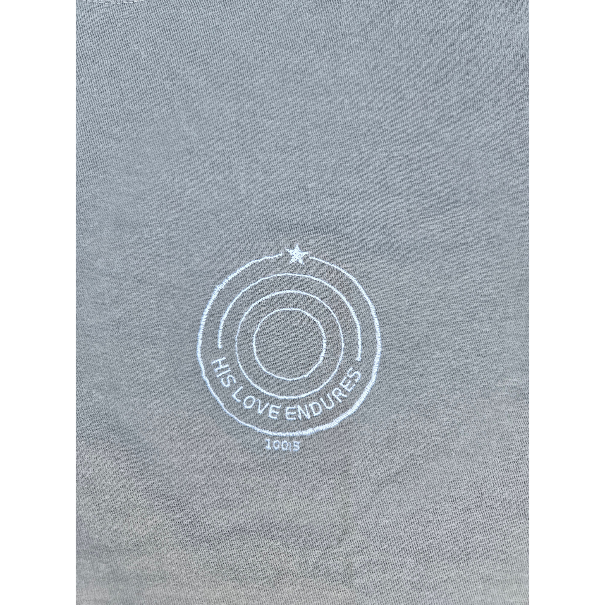 "His Love Endures" Psalm 100:5 Embroidered Tee
