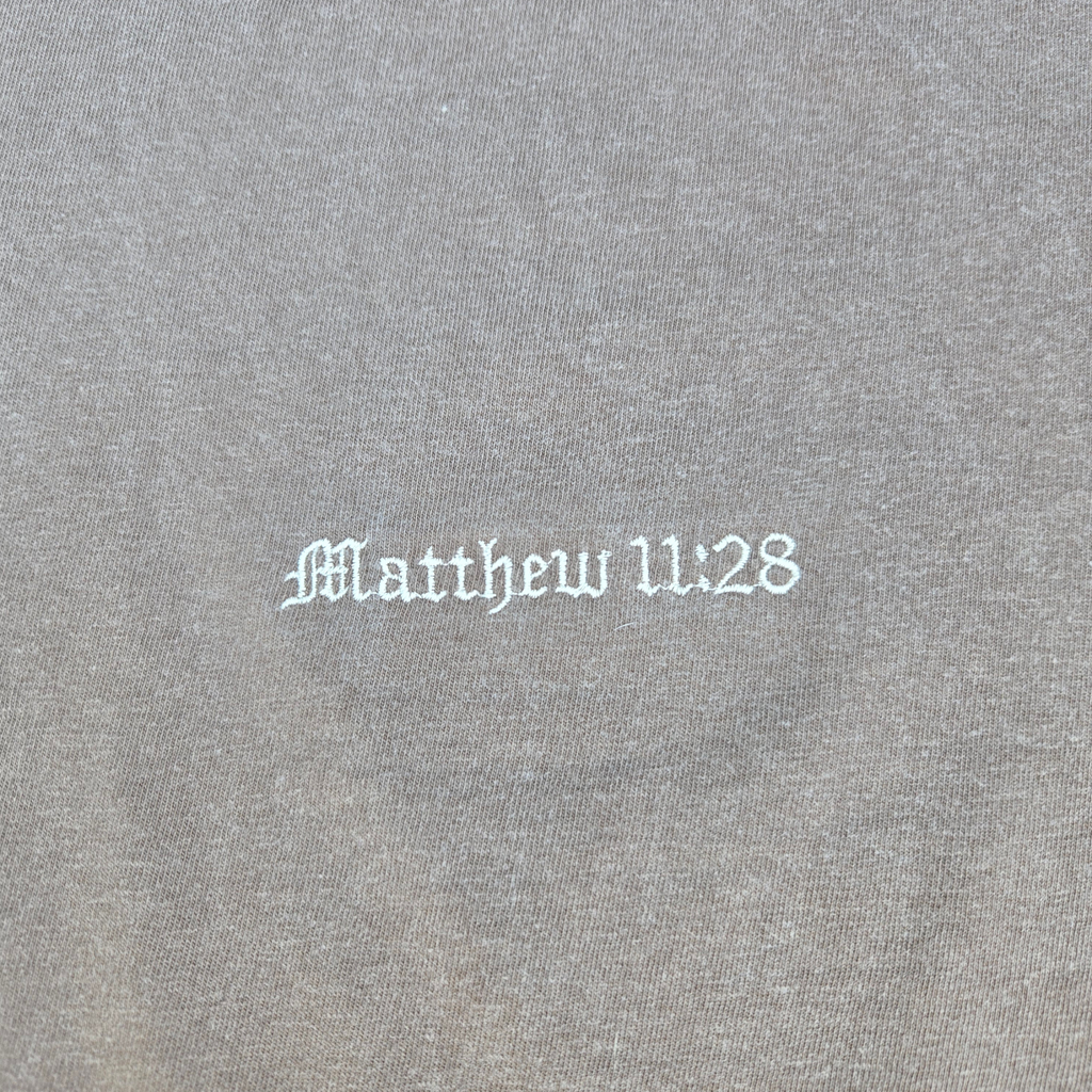 "Rest For Your Soul" Matthew 11:28 Embroidered Tee