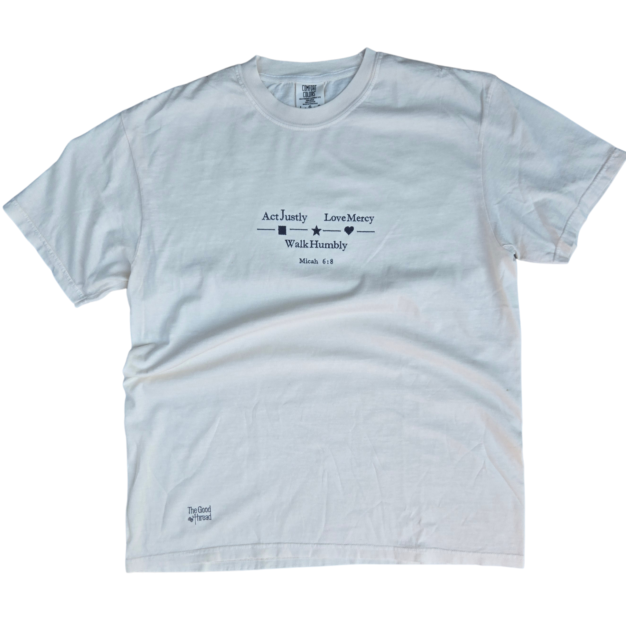 "Walk Humbly" Micah 6:8 Embroidered Tee